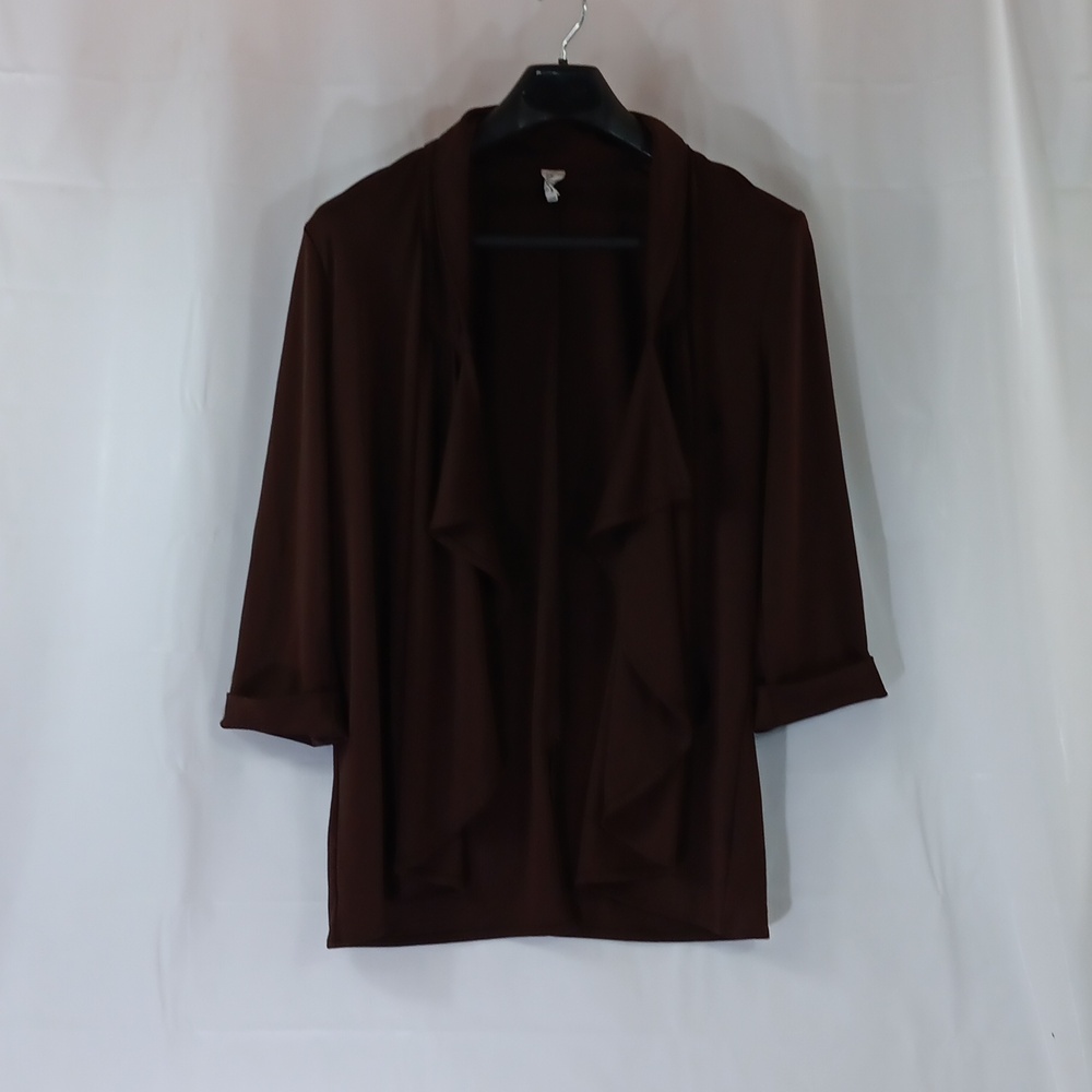 Jones New York Dark Brown Women's Cardigan Size XL Open Front